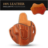 OWB Open Top Leather Holster for Glock 19/ 23 / 32 / 44