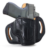 OWB Open Top Leather Holster for Glock 19, 19X, 23, 43, 43X