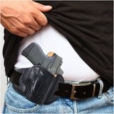 OWB Open Top Leather Holster for Glock 19, 19X, 23, 43, 43X