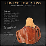 OWB Open Top Leather Holster for Glock 19, 19X, 23, 43, 43X