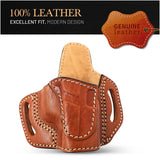 OWB Open Top Leather Holster for Glock 19, 19X, 23, 43, 43X