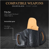 OWB Open Top Leather Holster for Sig Sauer P365/P365 XL