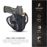 OWB Open Top Leather Holster for Sig P320 Springfield XDM