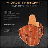 OWB Open Top Leather Holster for Sig P320 Springfield XDM