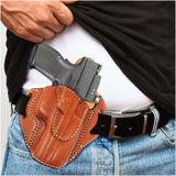 OWB Open Top Leather Holster for Sig P320 Springfield XDM