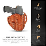 OWB Open Top Leather Holster for Sig P320 Springfield XDM