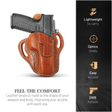 OWB Open Top Leather Holster for Sig P320 Springfield 5.5"