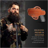 OWB Open Top Leather Holster for Sig P320 Springfield 5.5"