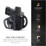 OWB Open Top Leather Holster for Shield 9mm Taurus G2C/G3C