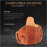 OWB Open Top Leather Holster for Shield 9mm Taurus G2C/G3C