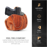 OWB Open Top Leather Holster for Shield 9mm Taurus G2C/G3C