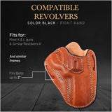 OWB Open Top Leather Holster for Colt King Cobra and Revolvers