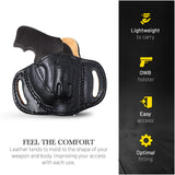 OWB Open Carry Leather Holster for Any 38 J Frames, S&W Revolvers