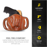 OWB Open Carry Leather Holster for Any 38 J Frames, S&W Revolvers
