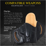 OWB Open Carry Leather Holster for  Glock 26/27/33/42 Shield, XDS