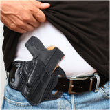 OWB Open Carry Leather Holster for  Glock 26/27/33/42 Shield, XDS