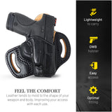 OWB Open Carry Leather Holster for  Glock 26/27/33/42 Shield, XDS