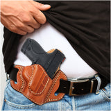 OWB Open Carry Leather Holster for  Glock 26/27/33/42 Shield, XDS