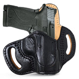 OWB Open Carry Leather Holster for 1911 3", M&P Shield EZ