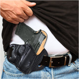 OWB Open Carry Leather Holster for 1911 3", M&P Shield EZ