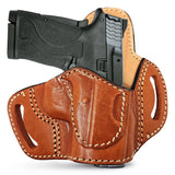 OWB Open Carry Leather Holster for 1911 3", M&P Shield EZ