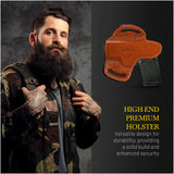 OWB Open Carry Leather Holster for 1911 3", M&P Shield EZ