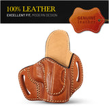 OWB Open Carry Leather Holster for 1911 3", M&P Shield EZ