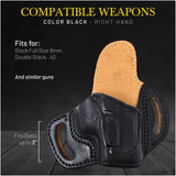 OWB Open Carry Leather Holster for  Glock Full Size 9 mm .40 S&W