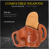 OWB Open Carry Leather Holster for Most Glock Full Size 9 mm