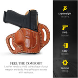 OWB Open Carry Leather Holster for Glock 43 / Glock 48 / 43X