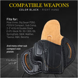 OWB Open Carry Leather Holster for Glock 30/30S/39, Sig P250