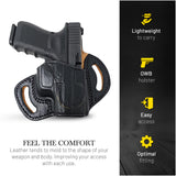 OWB Open Carry Leather Holster for Glock 30/30S/39, Sig P250