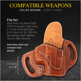 OWB Open Carry Leather Holster for Glock 30/30S/39, Sig P250
