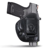IWB / OWB 4 in 1 Leather Holster for Single Stack S&W, Hellcat