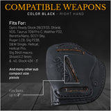 IWB / OWB 4 in 1 Leather Holster for Single Stack S&W, Hellcat