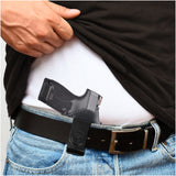 IWB / OWB 4 in 1 Leather Holster for Single Stack S&W, Hellcat