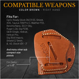 IWB / OWB 4 in 1 Leather Holster for Single Stack S&W, Hellcat