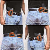 IWB / OWB 4 in 1 Leather Holster for Single Stack S&W, Hellcat