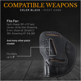 IWB / OWB 4 in 1 Leather Holster for 1911-5" .45 No Rail.