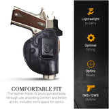IWB / OWB 4 in 1 Leather Holster for 1911-5" .45 No Rail.
