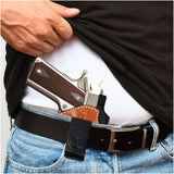 IWB / OWB 4 in 1 Leather Holster for 1911-5" .45 No Rail.