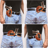 IWB / OWB 4 in 1 Leather Holster for 1911-5" .45 No Rail.