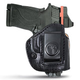 IWB / OWB 4 in 1 Leather Holster for 1911's Shield 380 EZ Compact 3"