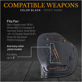 IWB / OWB 4 in 1 Leather Holster for 1911's Shield 380 EZ Compact 3"