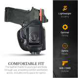 IWB / OWB 4 in 1 Leather Holster for 1911's Shield 380 EZ Compact 3"