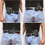 IWB / OWB 4 in 1 Leather Holster for 1911's Shield 380 EZ Compact 3"