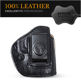 IWB / OWB 4 in 1 Leather Holster for 1911's Shield 380 EZ Compact 3"