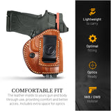 IWB / OWB 4 in 1 Leather Holster for 1911's Shield 380 EZ Compact 3"