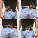 IWB / OWB 4 in 1 Leather Holster for 1911's Shield 380 EZ Compact 3"