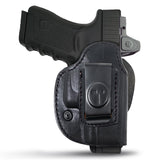 IWB / OWB 4 in 1 Leather Holster for Glock Full Size 9 mm .40 S&W